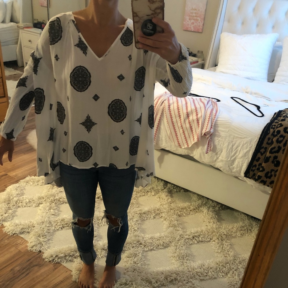 White Flowy Blouse